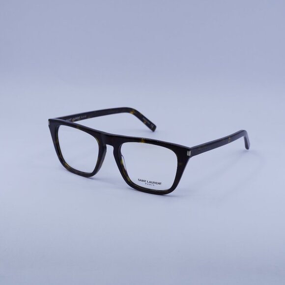 Saint Laurent SL343 002 Eyeglasses Dark Havana 53mm Square Frame - Picture 1 of 10